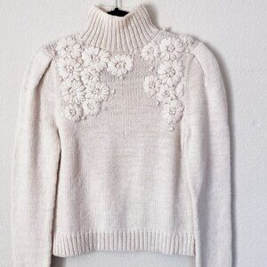 Handmade Calla Sweater - in white-cream 100% extra fine merino wool